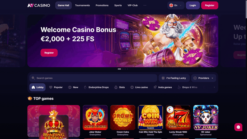 NV Casino Site Perk-erbjudanden och annonser